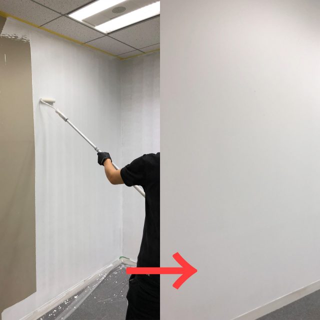 壁を白く塗る